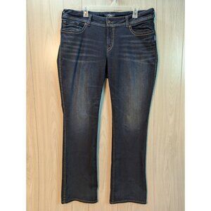 Silver Jeans Women's Sz 18 W39 L33 Blue Suki Slim Boot Denim Dark Wash